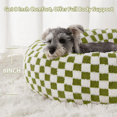 BFPETHOME donut dog bed close-up plush fabric, cozy nap times.