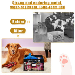 Bfttlity dog toy bin metal material showing durable construction
