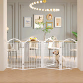 BHG metal no-assembly dog gate 96-wide front view for wide openings