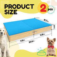 Bhyhok wooden dog platform with non-slip base stabilizes sessions on floors.