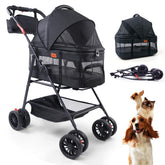 Bicystar pet stroller front view showing compact travel-friendly design for small pets.