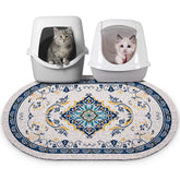 Bienbee cat litter mat 33x22 blue with non-slip bottom protects floors and reduces spills.