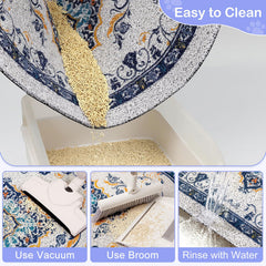 Bienbee cat litter mat soft PVC surface offers paw-friendly comfort.