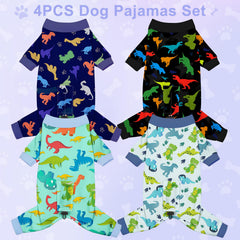 Bienbee dog pajamas dinosaur pattern offering cozy naps and playful outfits.