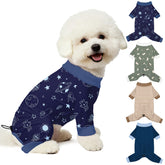 Bienbee space-dinosaurs dog pajamas front view showing pattern and fit for easy wear
