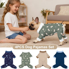 Bienbee space-dinosaurs dog pajamas side-wear image highlighting comfortable cut