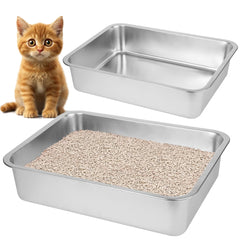 BierBear 2-pack overview of stainless steel litter boxes highlighting durability and easy maintenance.