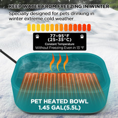 BietrunPro fast-heating water bowl warms water quickly in cold days.