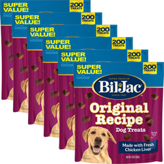 Bil-Jac Original Recipe Soft Dog Treats open pouch for convenient training rewards