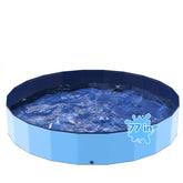 Bilibara 77'' foldable dog pool ready for outdoor cooling and play.
