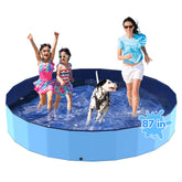 Bilibara 87-inch foldable dog pool exterior view for backyard cooling