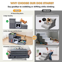 Bilibara dog stairs three-step assembly ready for use