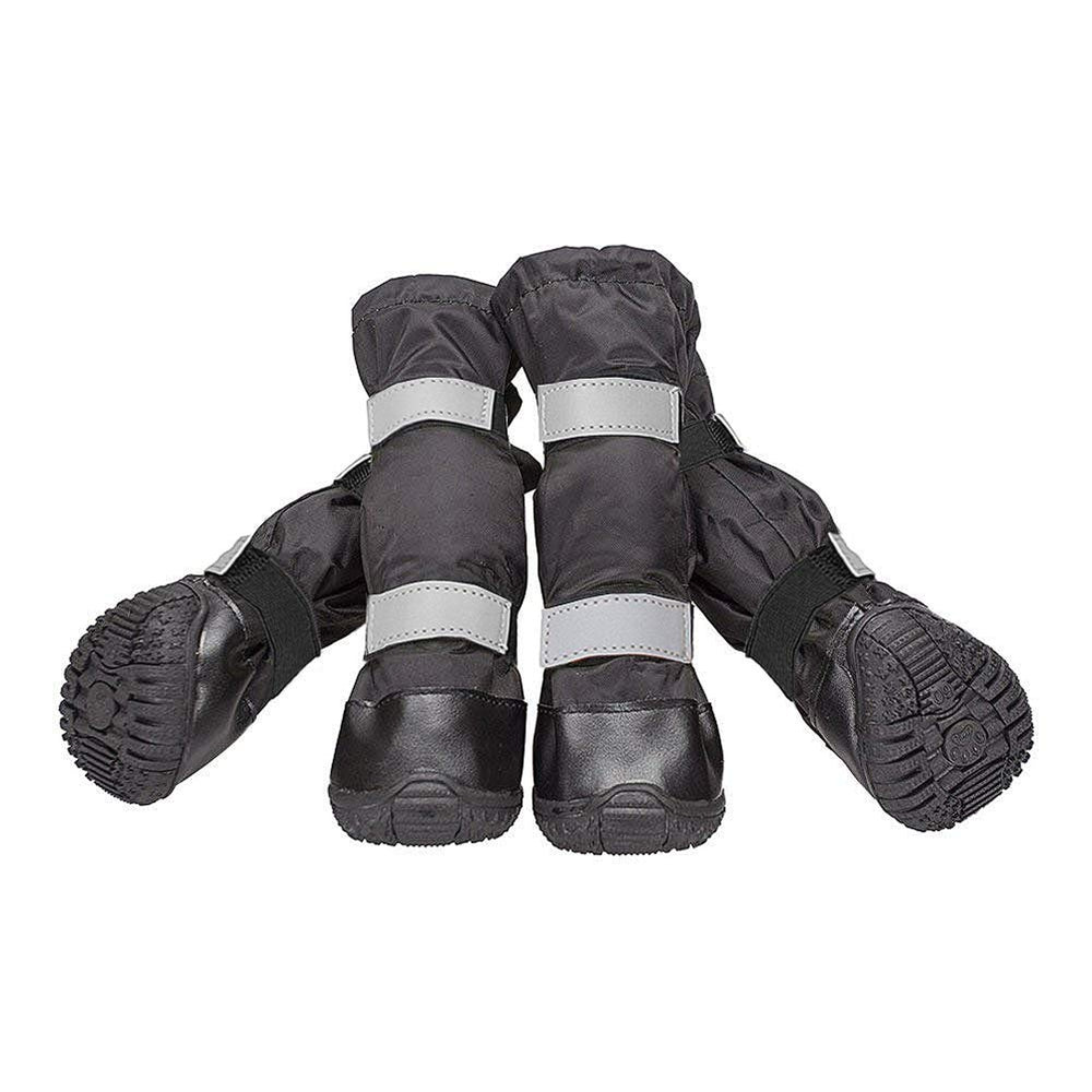Billionchains dog boots front view; waterproof paw protection keeps paws dry in wet weather.