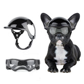 BillionChains dog helmet with ear holes offers comfortable fit for small dogs on outdoor rides.