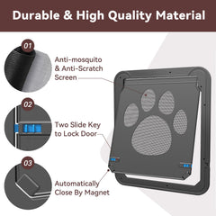 Billionchains dog screen door paw-proof closeup highlighting sturdy frame
