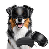 Billionchains dog sunglasses provide UV protection for sunny walks.