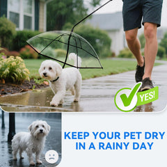 BillionChains dog umbrella leash-inside keeps your pup close during rain.