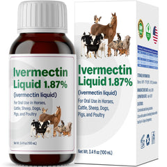 Bingbrofam dewormer horse bottle pour demonstrates easy farm dosing.