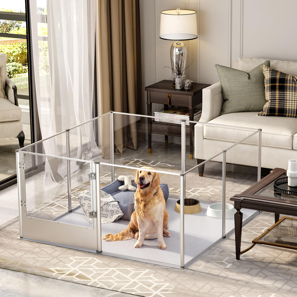 BingoPaw clear dog playpen fence 32 tall offers safe indoor containment with ample space
