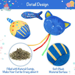 BINGPET cat birthday fish toy encourages chasing and gentle batting.