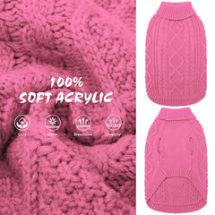 BINGPET classic cable-knit turtleneck pullover shows chic style for daily outings.