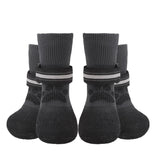 BINGPET dog socks with non-slip sole for hardwood floor traction.