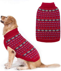 BINGPET dog sweater snowflake close-up shows warmth and festive style.