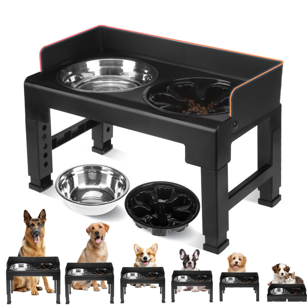 BINGPET elevated bowls base view showcases sturdy, space-saving design for any feeding setup