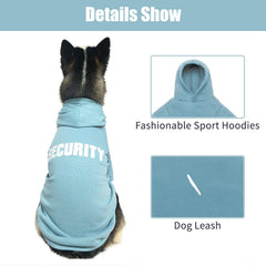 BINGPET Security Dog Hoodie back detail highlights upgraded glue-press lettering for durability.