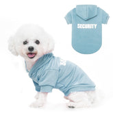 BINGPET Security Dog Hoodie back view showing durable print and warm fleece benefits