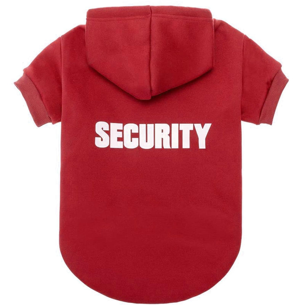 BINGPET security dog hoodie front view showing snug, warm fit for chilly walks.