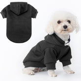 BINGPET sudadera para perros con capucha felpada, ideal para paseos fríos.