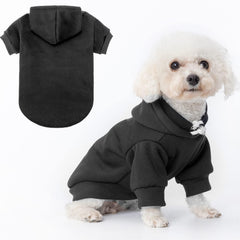 BINGPET sudadera para perros con capucha felpada, ideal para paseos fríos.