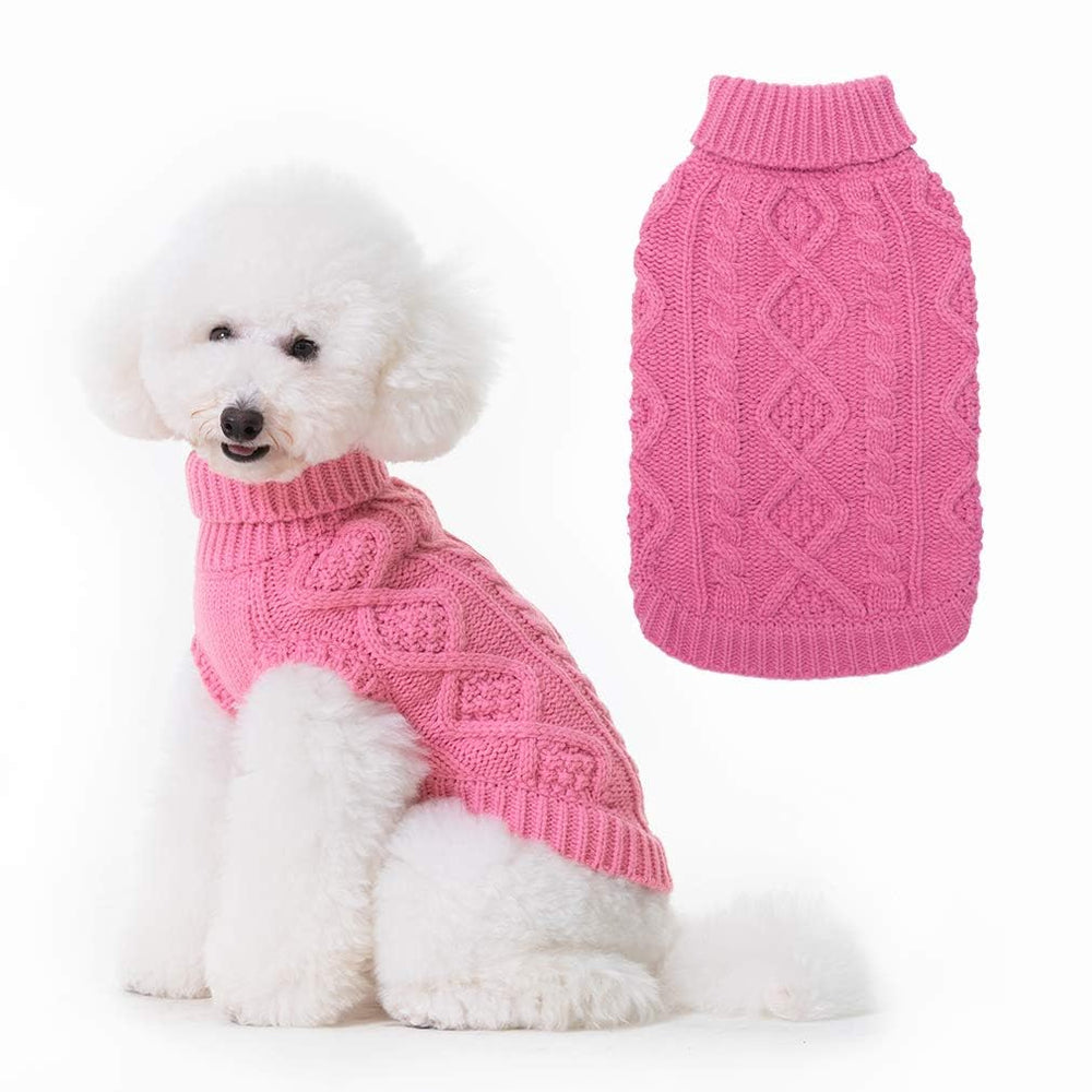 BINGPET suéter tejido térmico visto de frente con cuello alto para abrigo cálido.