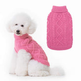 BINGPET suéter tejido térmico visto de frente con cuello alto para abrigo cálido.