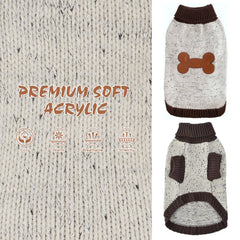 BINGPET Turtle Neck Dog Sweater with harness slit for easy leash attachment.
