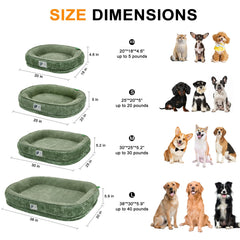 Bininl orthopedic bed green XS side view showing removable cover