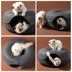 Bininl Cat Tunnel donut rest area provides comfortable lounging for cats.
