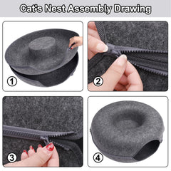 Bininl Cat Tunnel zipper separation enables quick setup and cleaning.