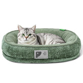 Bininl orthopedic cat bed green XS with egg crate foam for cozy lounging