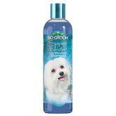 Bio-groom champú blanqueador en botella para brillo de pelaje claro.
