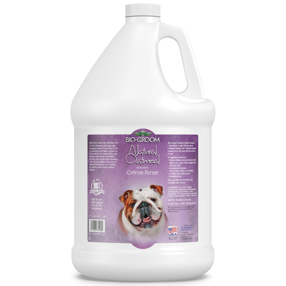 Bio-Groom oatmeal dog conditioner bottle-pour for easy application and anti-itch care