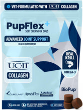 BioPup PupFlex bottle front showing joint support for aging dogs' mobility