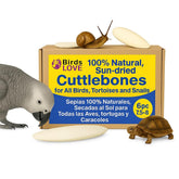 Birds LOVE Natural Cuttlebone packaging in box demonstrates bulk calcium enrichment