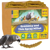 Birds LOVE spray millet in a 25lb box for bulk bird treats.