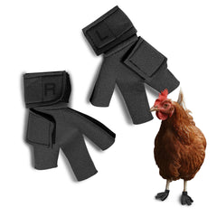 Birdy Bootie gray camouflage on chicken foot for protection during recovery.