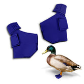 Birdy Bootie protective duck shoes in royal blue protect feet during outdoor adventures.
