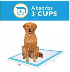 Birsppy Grreat Choice X-Large dog pads highlight 3-cup absorption for dry, comfortable sessions.
