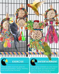 Bissap Conure Toys colourful paper-strips invites shredding and enrichment through play.