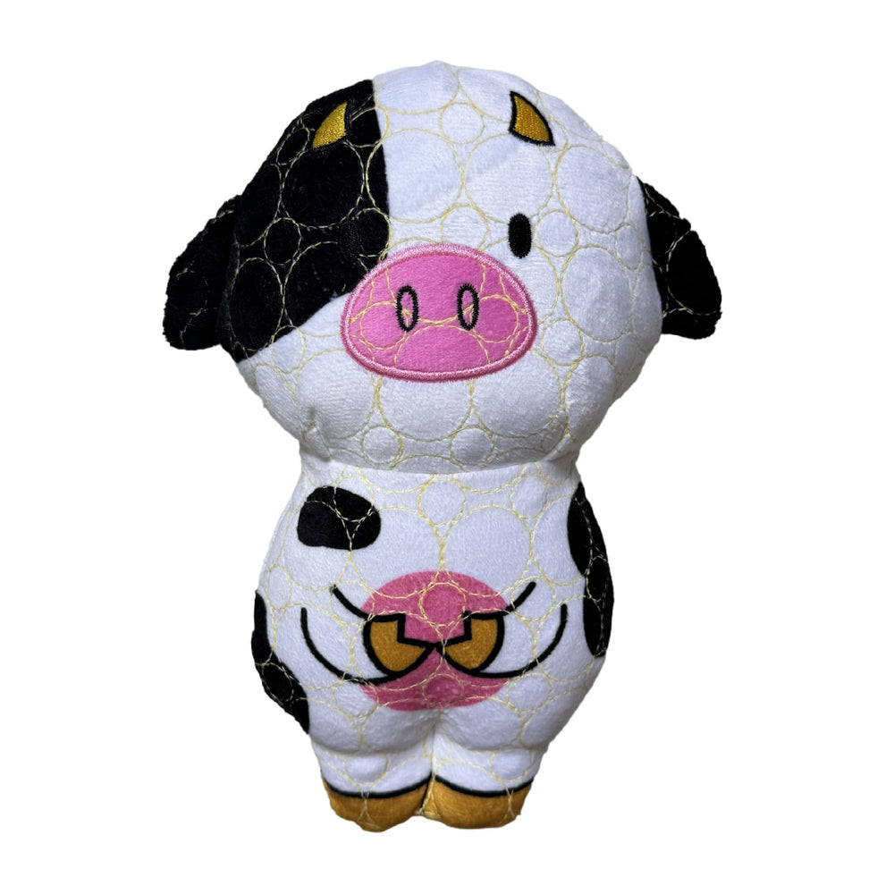 Bite Force kevlar-reinforced cow toy with squeaker for durable chewers.